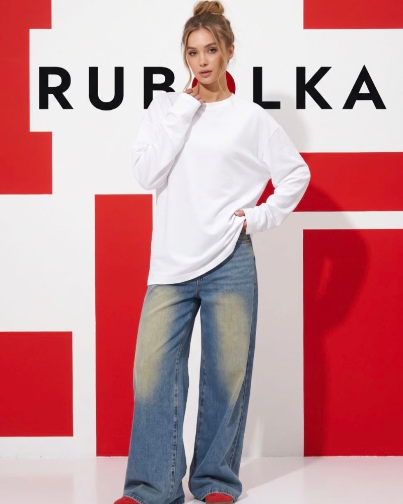 Лонгслив оверсайз из кулирки 240 г/м², белый