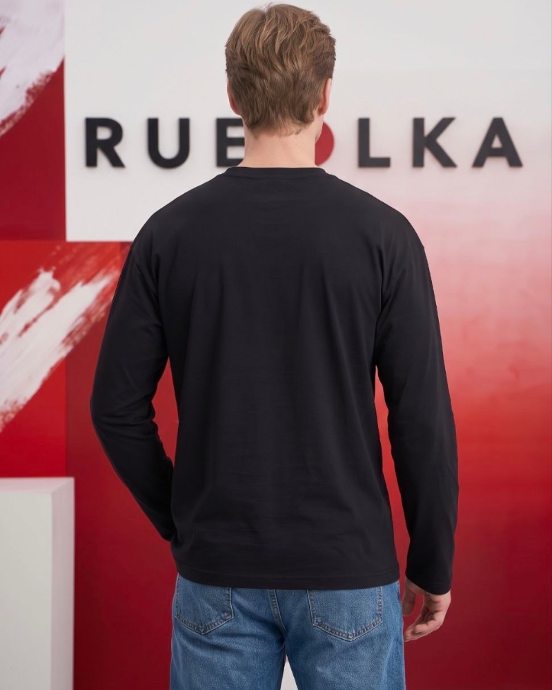 Лонгслив оверсайз из кулирки 240 г/м², чёрный